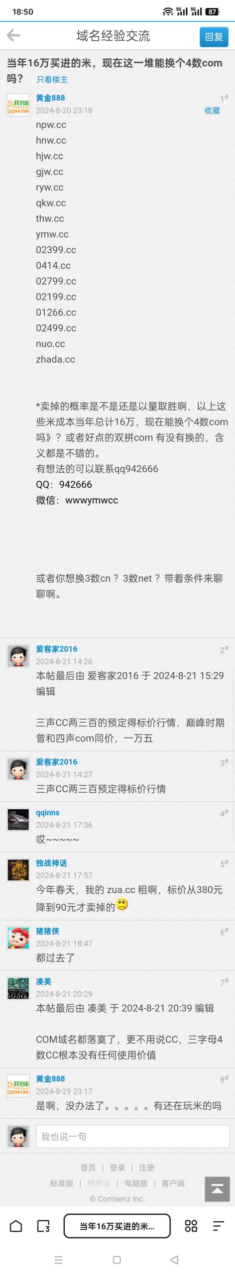 域名成某位网友